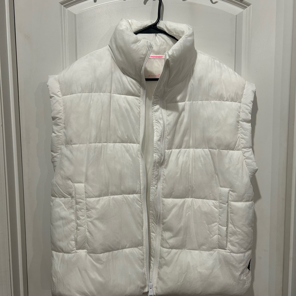 FP White Puffer Vest XS